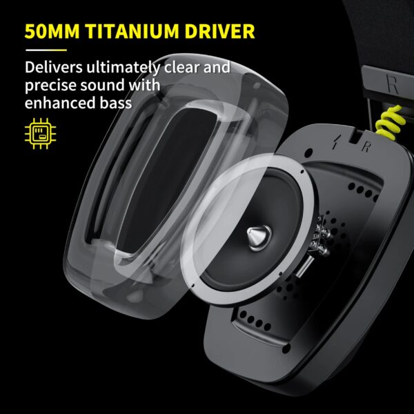 BINNUNE 2.4GHz Wireless Gaming Headset with Mic for PS5, PS4, PC, Mac, and Bluetooth Devices - Image 4