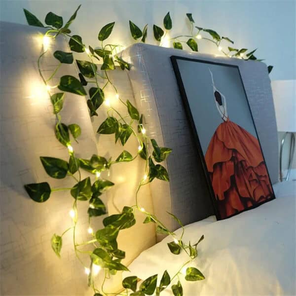 Green Leaf Fairy Lights - Eco-Friendly Decorative String Lights for Home and Garden Decor - Image 6