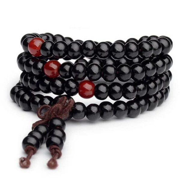8mm Buddhist Natural Sandalwood Buddha Meditation Wood Prayer Bead Mala Bracelet Women Men 108 Beads Bangles Hanging Decoration - Image 5