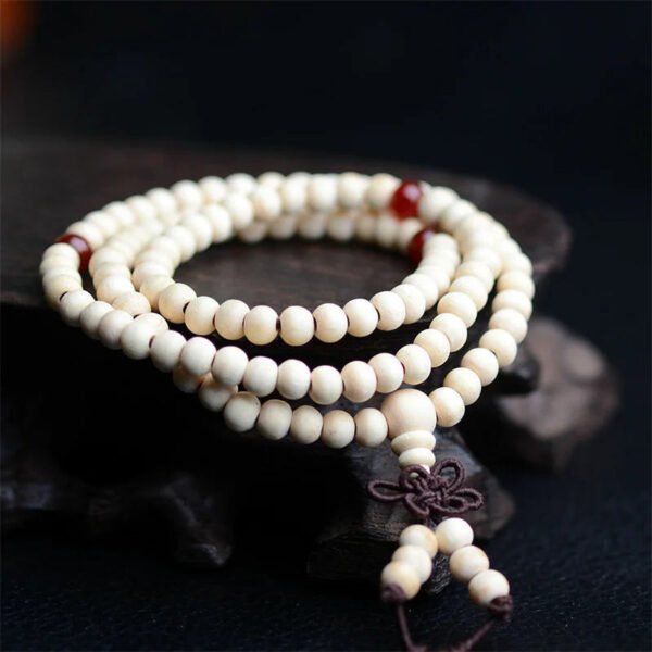 8mm Buddhist Natural Sandalwood Buddha Meditation Wood Prayer Bead Mala Bracelet Women Men 108 Beads Bangles Hanging Decoration - Image 2