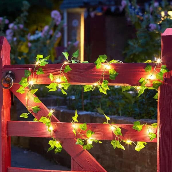 Green Leaf Fairy Lights - Eco-Friendly Decorative String Lights for Home and Garden Decor - Image 4