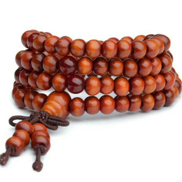 8mm Buddhist Natural Sandalwood Buddha Meditation Wood Prayer Bead Mala Bracelet Women Men 108 Beads Bangles Hanging Decoration - Image 8